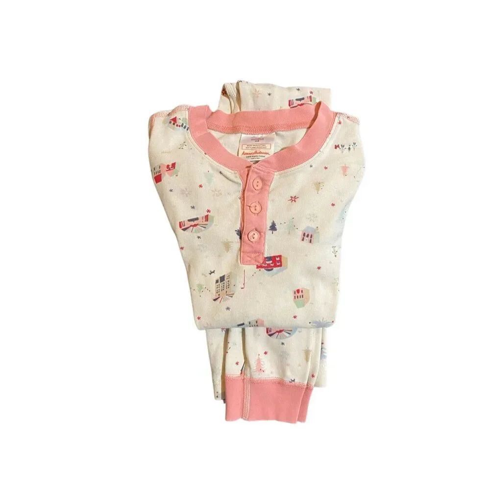 Hanna Andersson Christmas house holiday print 2 piece pajama set 130/8